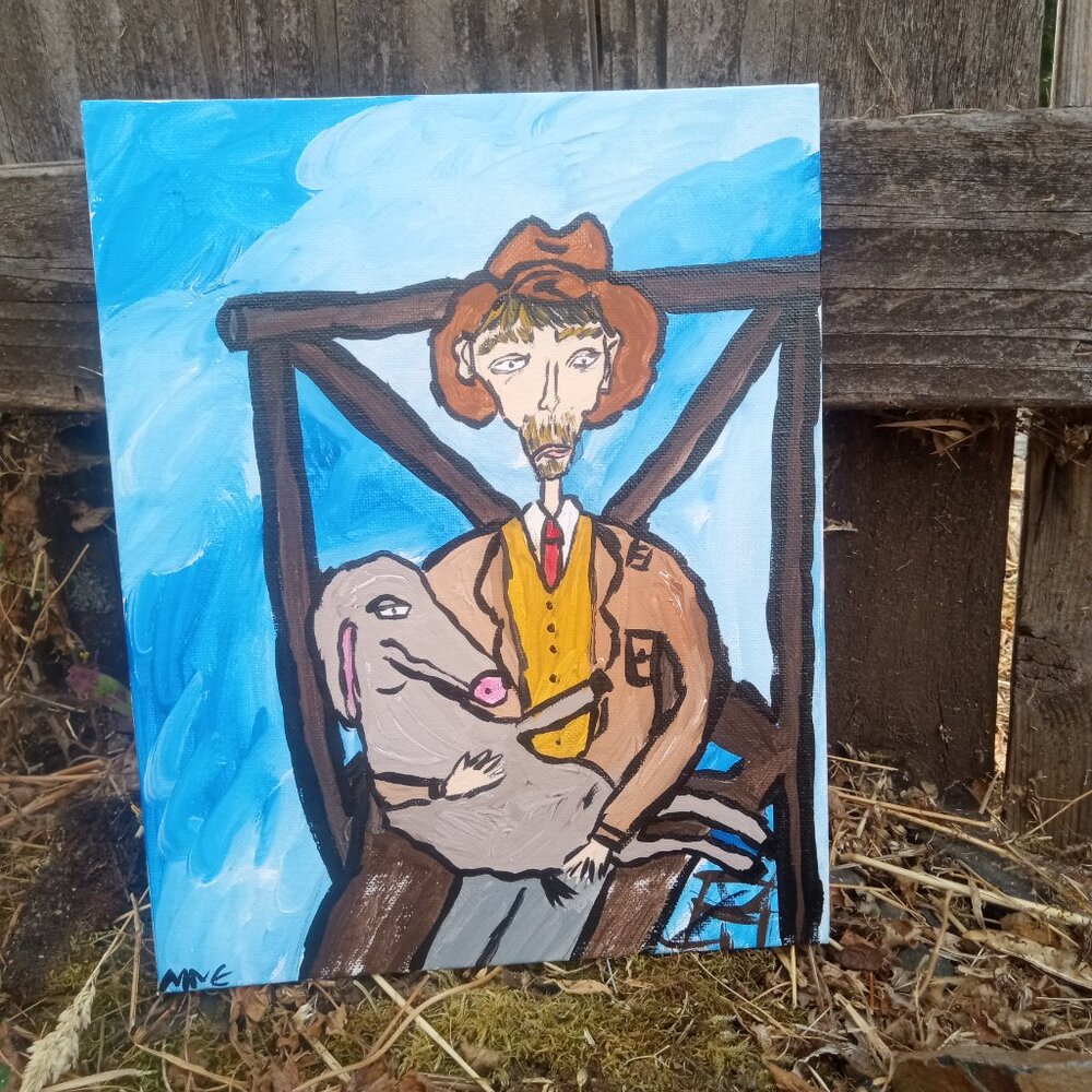 Man Holding Donkey Painting - Picture 4 of 8